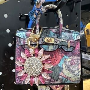 Pink Rose Floral Mini Bag + Statement Chain Set | Exact Set Shown